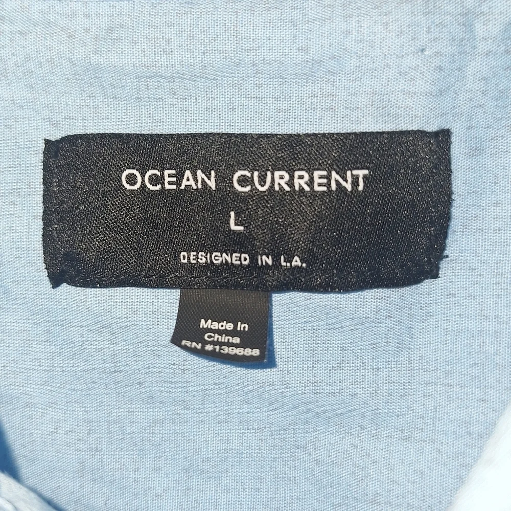 Ocean Current Multicolor Striped Short Sleeve Casual Button-down Shirt In A Larg
